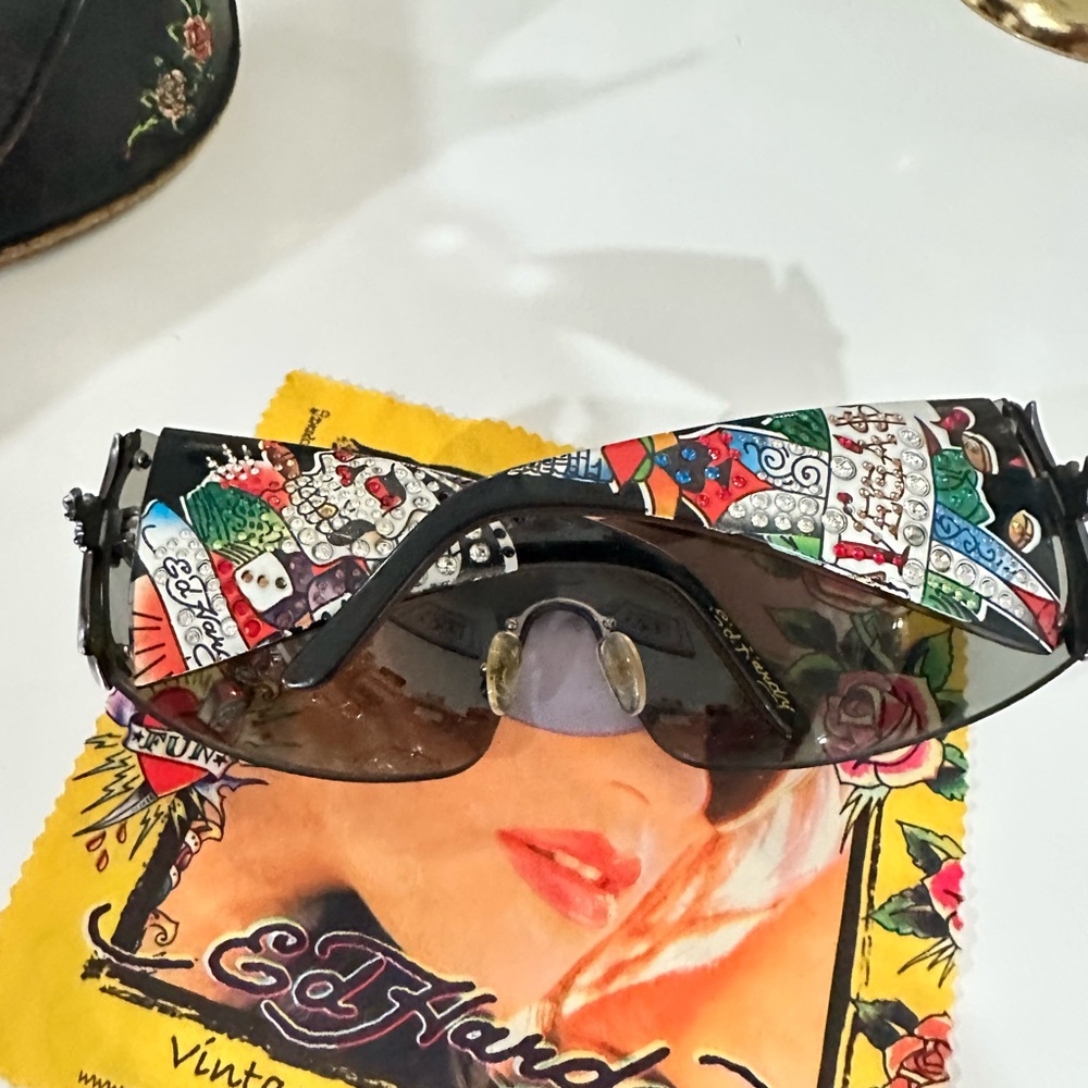 Vintage Ed Hardy Women's Colorful Graphic Sunglasses